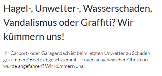 Unwetterschaden für Lage
